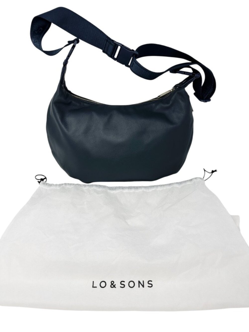 Lo & Sons The Aoyama Navy Leather Crossbody Shoulder Bag
